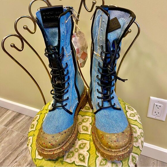 AS 98 Denim Combert Boots NWT - Picture 1 of 7